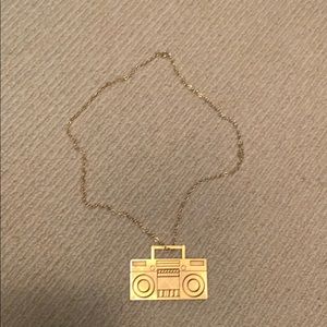 Gold boom box necklace